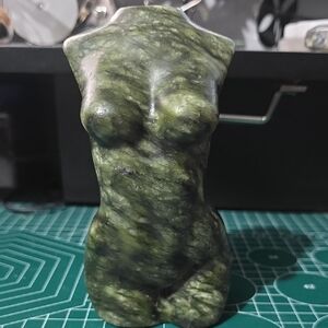 Green Jade Goddess Body Female Torso Sculpture